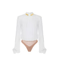 Elisabetta Franchi Body in Georgette con Collo Gioiello Donna