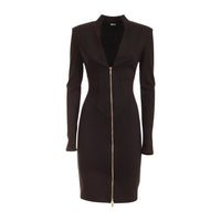 Just Cavalli Abito Mini Donna con Zip in Tricottina Tecnica