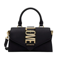 Love Moschino Borsa a Mano con Tracolla e Lettering LOVE Dorato Donna
