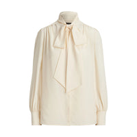 Lauren Ralph Lauren Klaryce blusa con fiocco in georgette donna