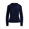 Lauren Ralph Lauren Maglione Donna a Trecce con Bottoni Logo
