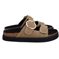 Borbonese Ciabatta Donna 2 Fasce Tela Op Art Sandalo Estivo Made in Italy