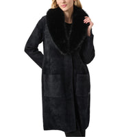 Joseph Ribkoff cappotto in maglia con collo ecopelliccia donna