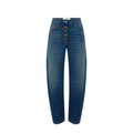 Elisabetta Franchi Jeans Boyfriend con Placca Logo Donna