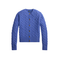 Polo Ralph Lauren Cardigan a Trecce in Lana e Cashmere Donna