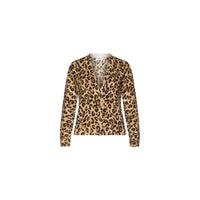 Marella Marmo Cardigan Donna in Pura Lana Animalier Scollo a V
