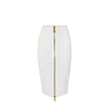 Elisabetta Franchi Gonna Midi in Maglia con Zip Dorata Donna