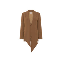 Marella Ottone Giacca in Envers Satin con Sciarpa Donna