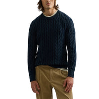 Replay maglia a trecce in cotone garment dyed uomo