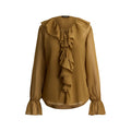 Lauren Ralph Lauren blusa crinkle georgette con volant donna