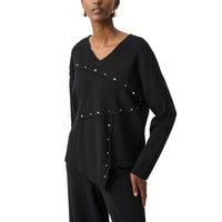 Joseph Ribkoff maglia asimmetrica con borchie donna