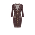 Elisabetta Franchi Abito Maglia Jacquard a Rombi Donna Slim Viscosa