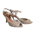 Luciano Barachini Sandalo Donna in Pelle con Strass Tacco Coda Naturale