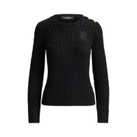 Lauren Ralph Lauren maglia a trecce Slim Fit con bottoni donna