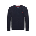 Polo Ralph Lauren Maglione Girocollo a Trecce in Cotone Bambino