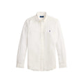 Polo Ralph Lauren Camicia Uomo Slim Fit in Lino Manica Lunga Cavallino