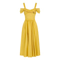 Elisabetta Franchi Abito Midi Donna Cotone Gonna a Ruota Catena Gioiello