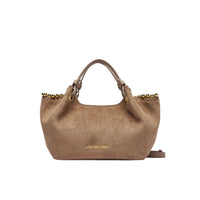 Love Moschino Borsa a Mano Donna Effetto Camoscio con Perline