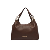 Love Moschino Borsa Donna Marrone in Ecopelle con Chiusura a Bottone