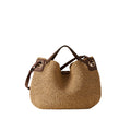 Borbonese London Shopping Bag Large Donna Tessuto Effetto Paglia Intrecciata Pelle
