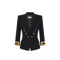 Elisabetta Franchi Blazer Crêpe con Logo Gioiello Donna