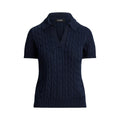 Lauren Ralph Lauren Polo in Maglia a Trecce Cotone e Viscosa Donna