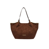 Love Moschino Gold Bead Tote borsa effetto suede donna