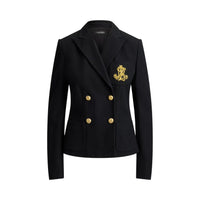 Lauren Ralph Lauren blazer doppiopetto in piqué stretch donna
