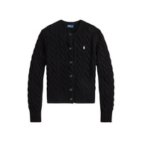 Polo Ralph Lauren Cardigan Girocollo a Trecce Lana Cashmere Donna