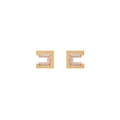 Elisabetta Franchi Orecchini Logo in Ottone con Strass Donna